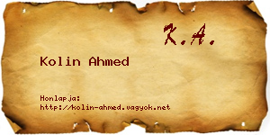 Kolin Ahmed névjegykártya